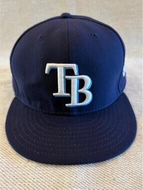 New Era 59FIFTY Tampa Bay Rays Official On-Field Fitted MLB Hat Size 8 Big Head
